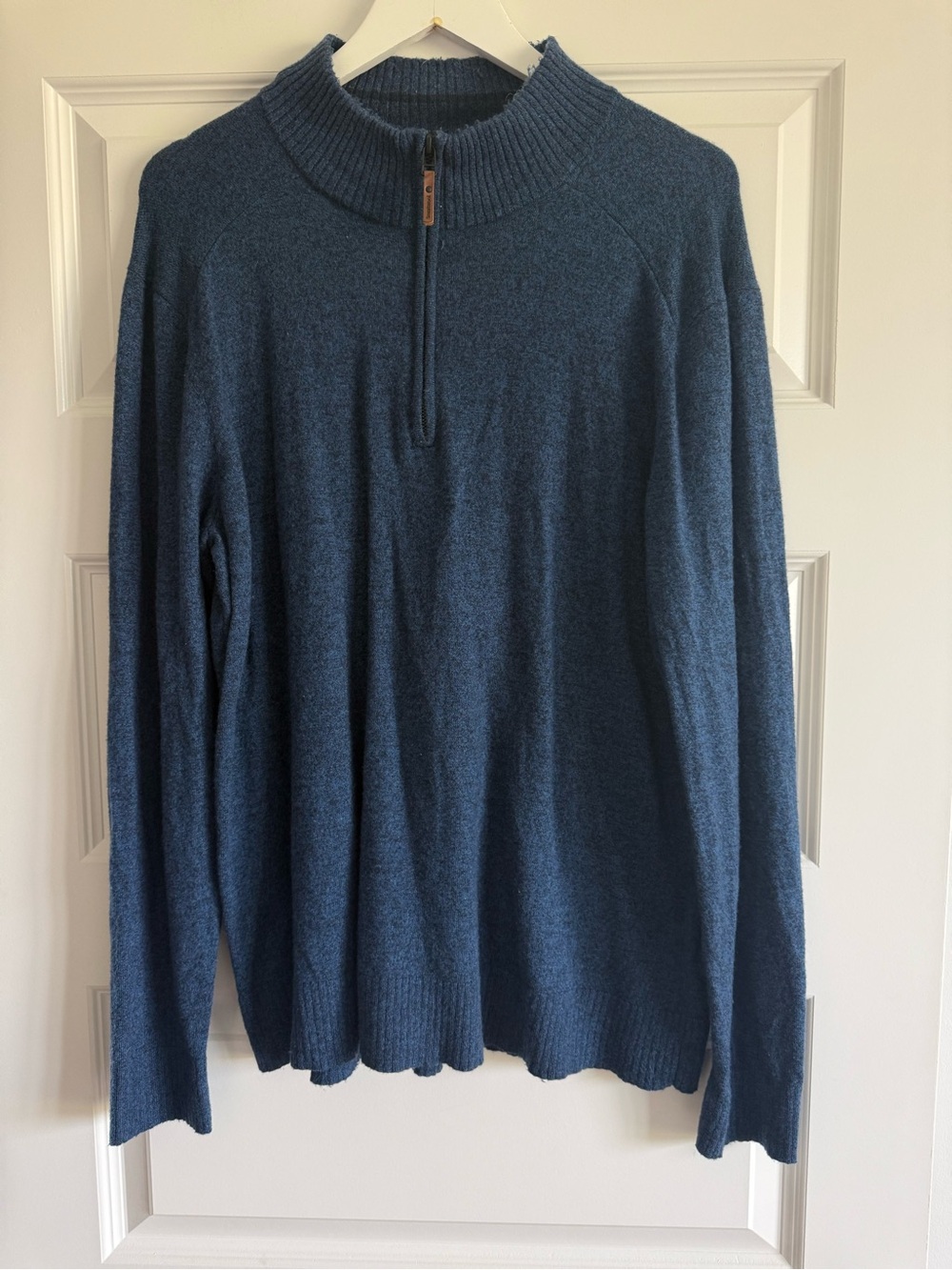 Smartwool Mens Merino Wool Blend 1/4 Zip Sweater Pullover Shirt XL Blue